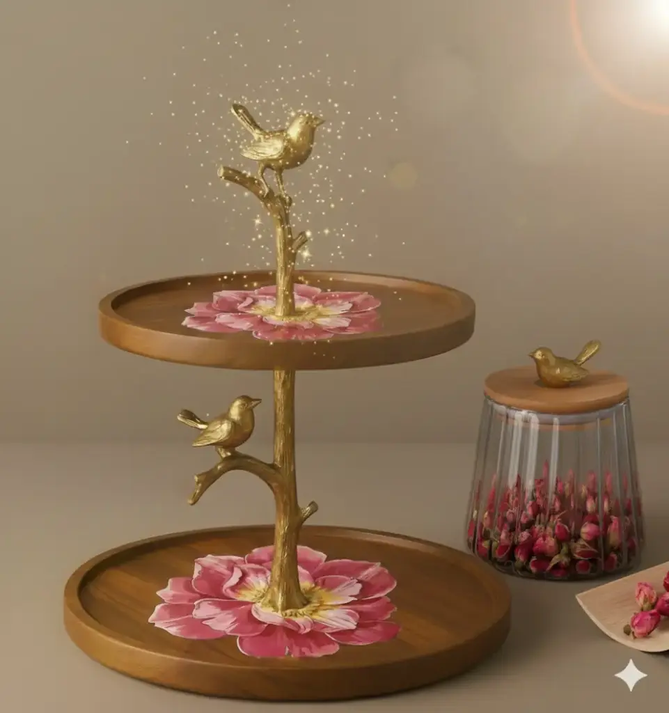 Blossom Bird Tiered Stand